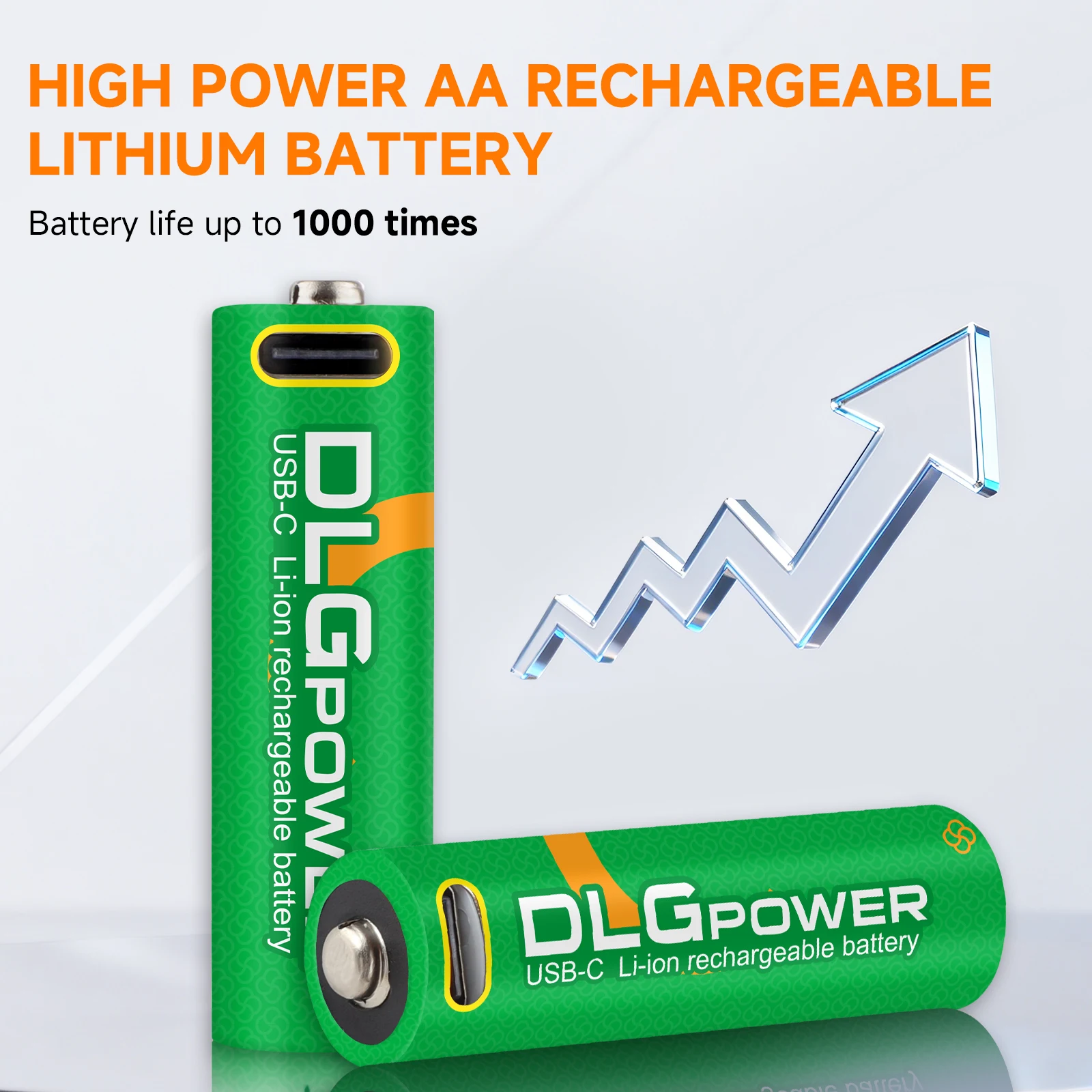 Фото Аккумулятор DLGpower USB 1.5V 4100mWh AA, литиевый перезаряжаемый аккумулятор 4100mWh для фонарика, микрофона, электрических игрушек, мыши, клавиатуры №1