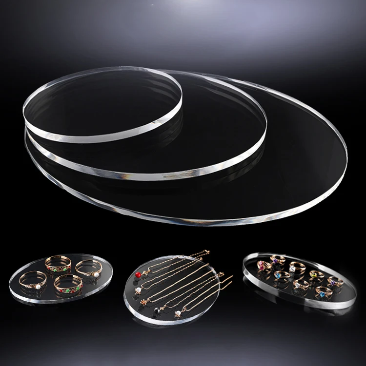 

Oval Acrylic Jewellery Flat Tray Necklace Holder Bracelet Display Case Watch Organizer Little Doll Case Jewelry Organizer