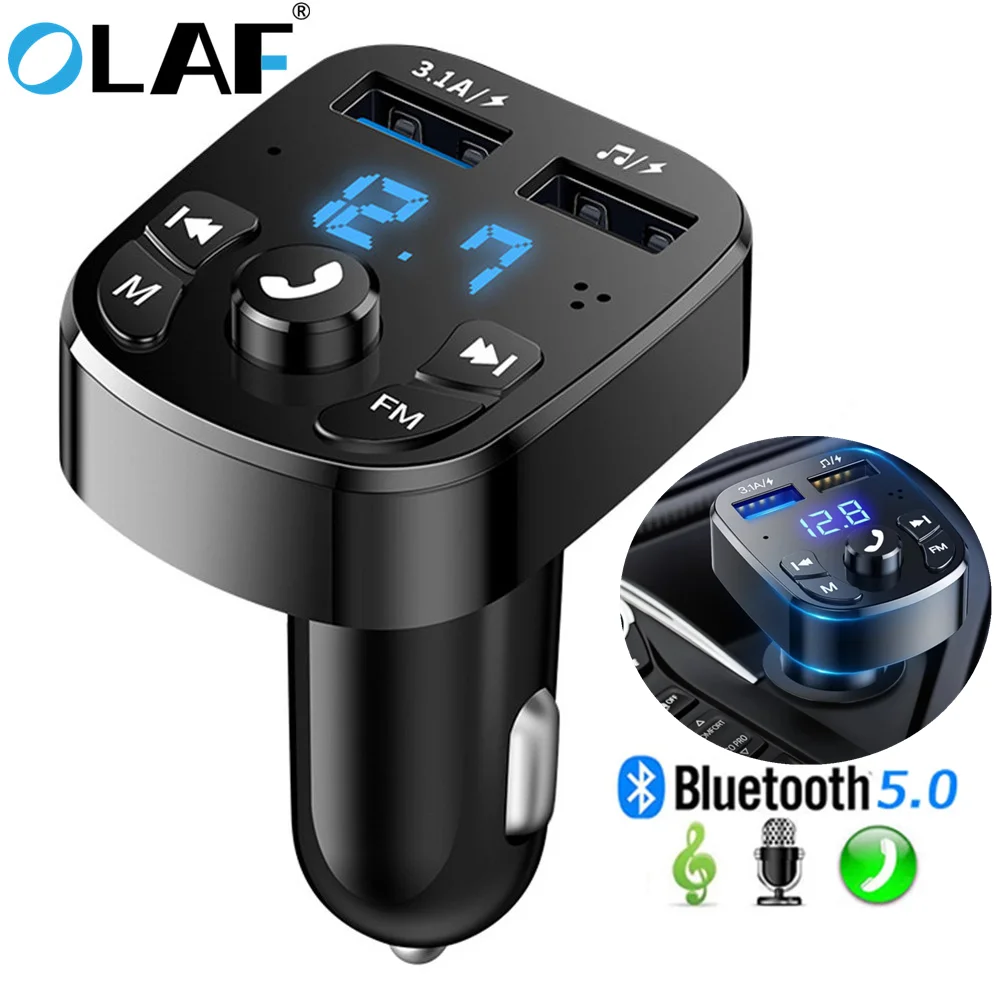 Автомобильное зарядное устройство Olaf FM-передатчик Bluetooth 5 0 гарнитура
