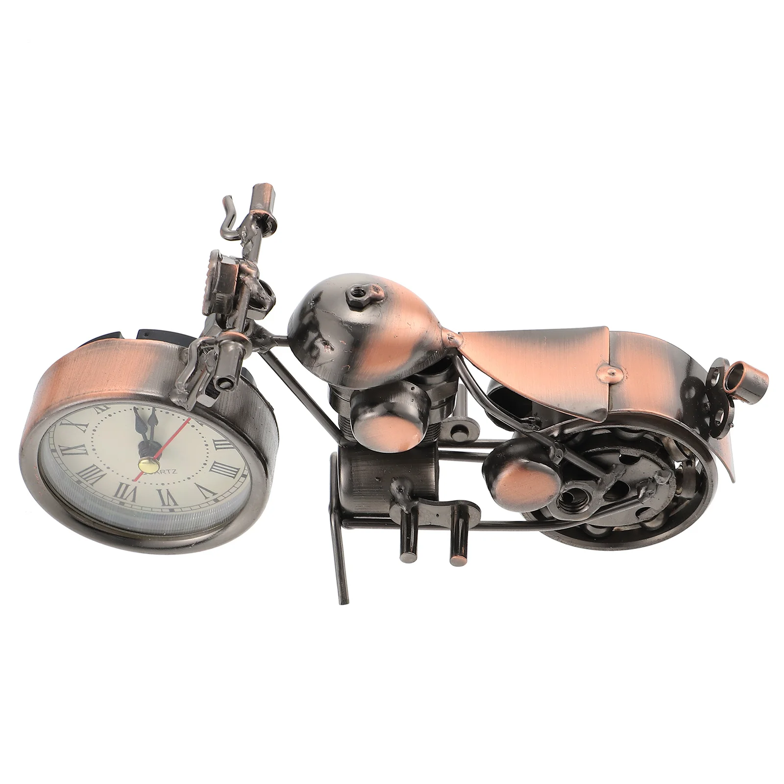 

Bedside Clock Retro Ornament Iron Adornment Home Motorcycle Desktop Decor Tabletop Craft