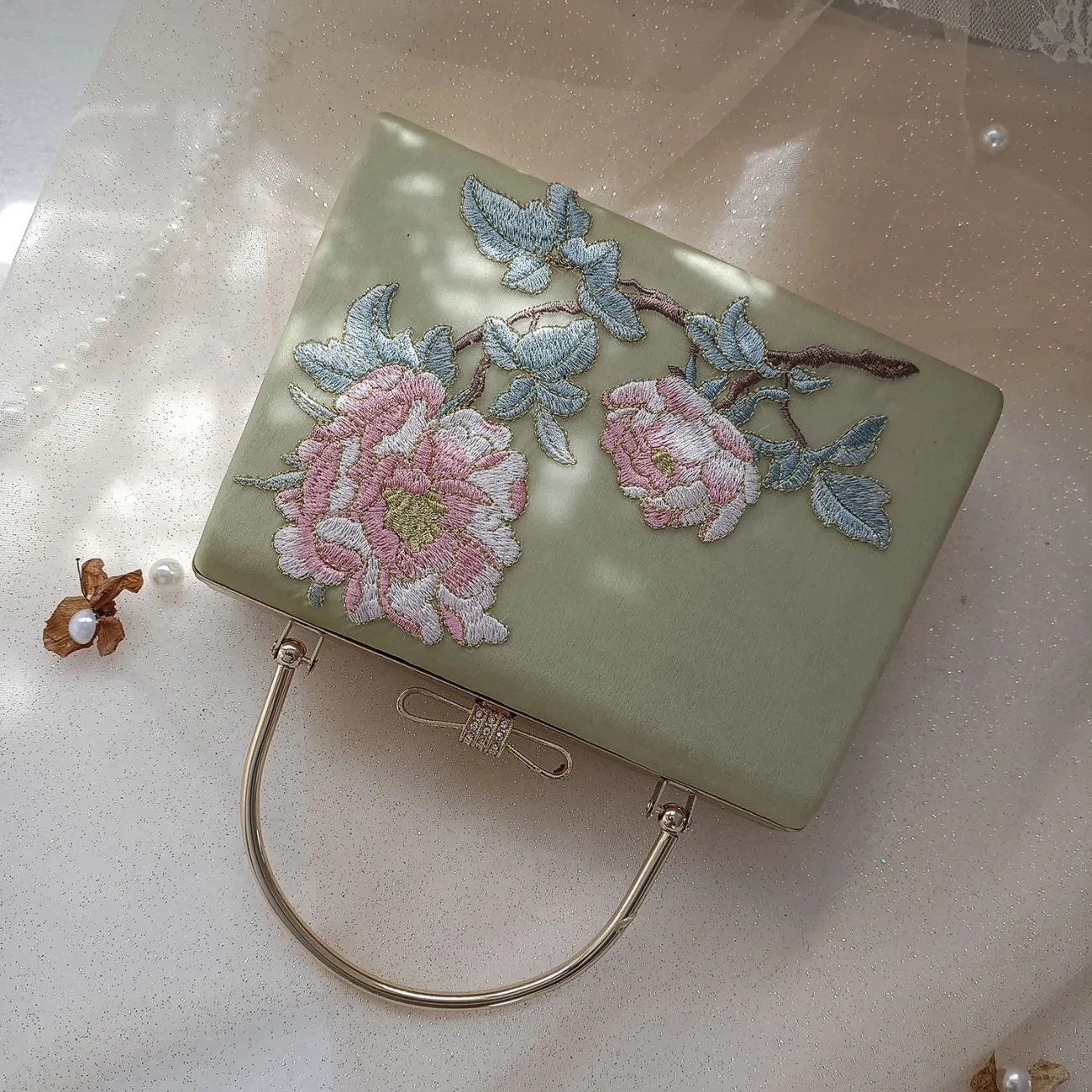 

NEWEST Vintage Designer Bag Chain Women Shoulder Crossbody Bag Bags Embroidery Flowers Lace Palace Bag Women's Handbags Purses