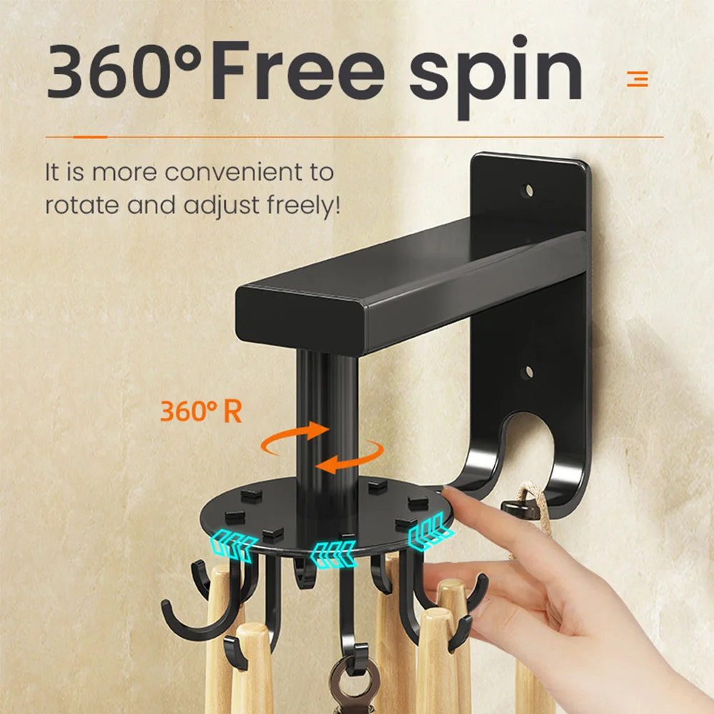 

Универсальные крючки, вращающиеся на 360 градусов, крючки для хранения с шестью когтями, для ванной комнаты, для банных полотенец, бытовые крю...