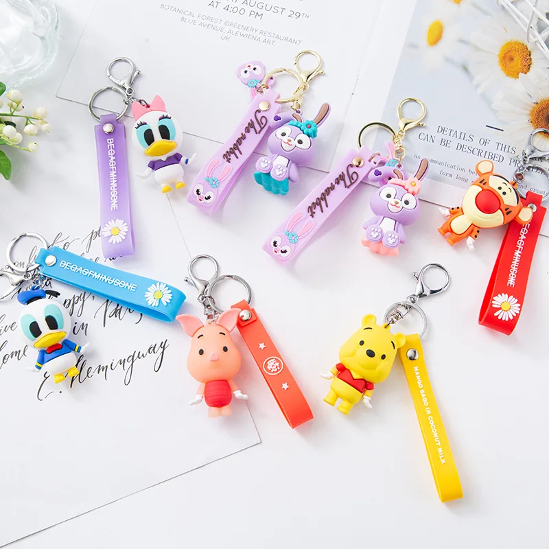 

Winnie the Pooh Star Delu Keychain Donald Duck Mickey Mouse Couple Bag Car Key Chain Pendant