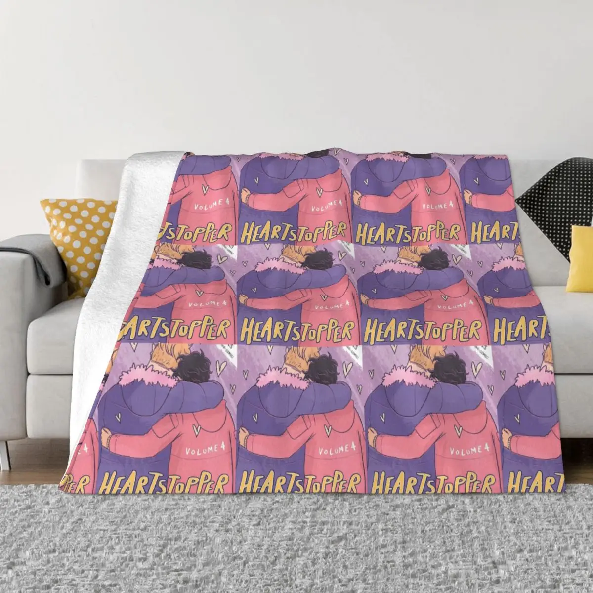 

Heartstopper Nick Charlie Blanket Fleece Decoration Multi-function Warm Throw Blanket for Sofa Office Bedding Throws