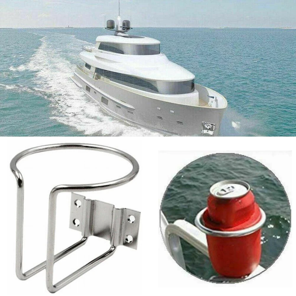 

Stainless Steel Drink Bottle Ring Cup Holder Beverage Cup Holder For Boat Marine Yacht Truck RV Camper Accessories