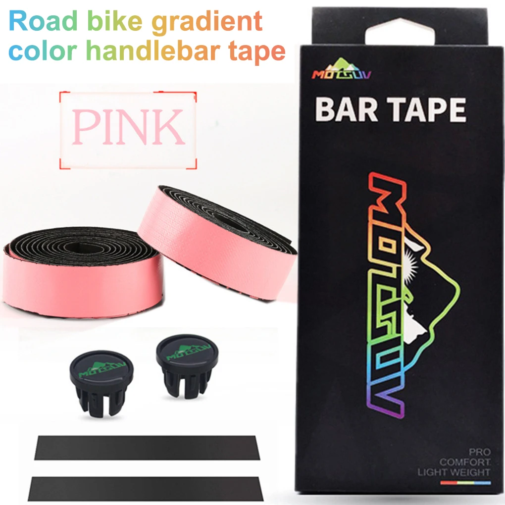 

2Pieces/Box Bike Handlebar Wraps Shock Absorption Bicycle Handle Bar Tapes Self-adhesive Breathable Riding Grip Belt Gold
