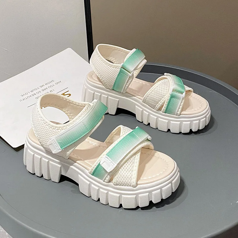 

Сандалии женские повседневные на плоской подошве, Нескользящие босоножки и тапочки для бега, новая модная летняя искусственная подошва
