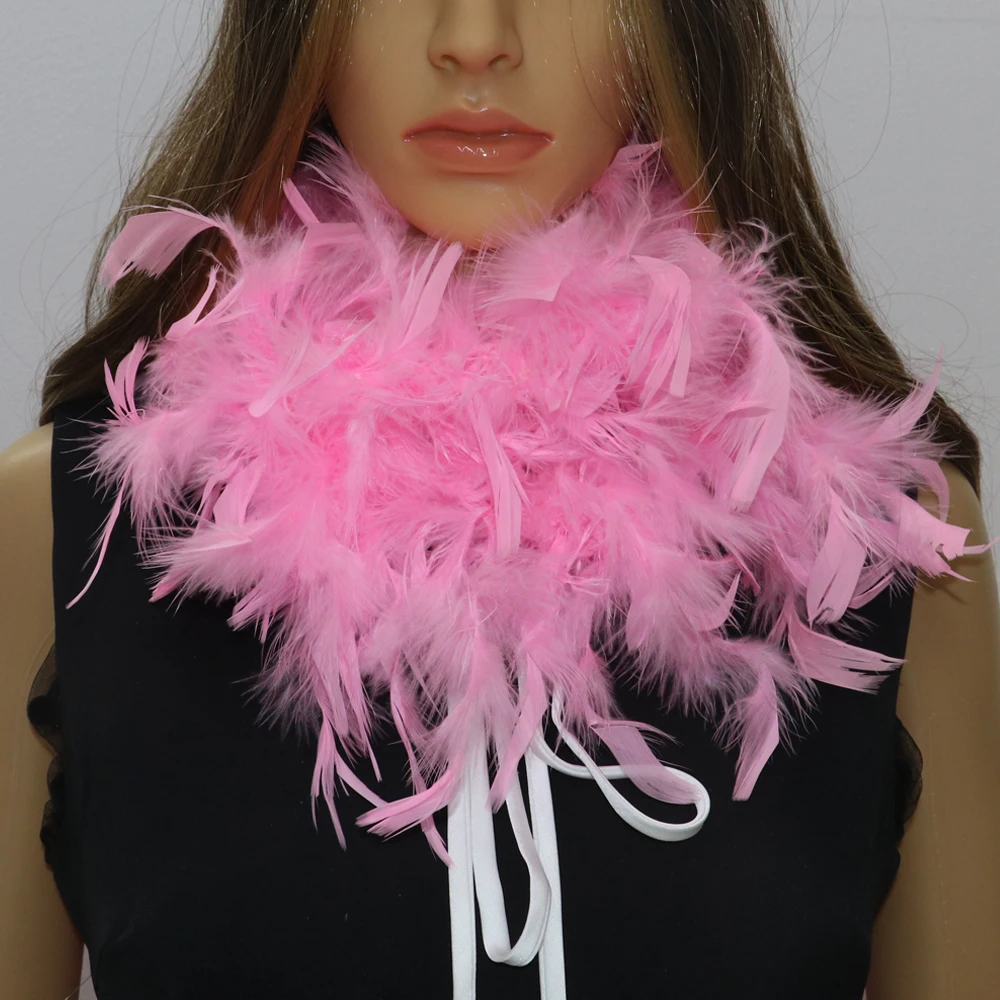 Шарф в полоску, из страусиного пера, 2 м, 40 г