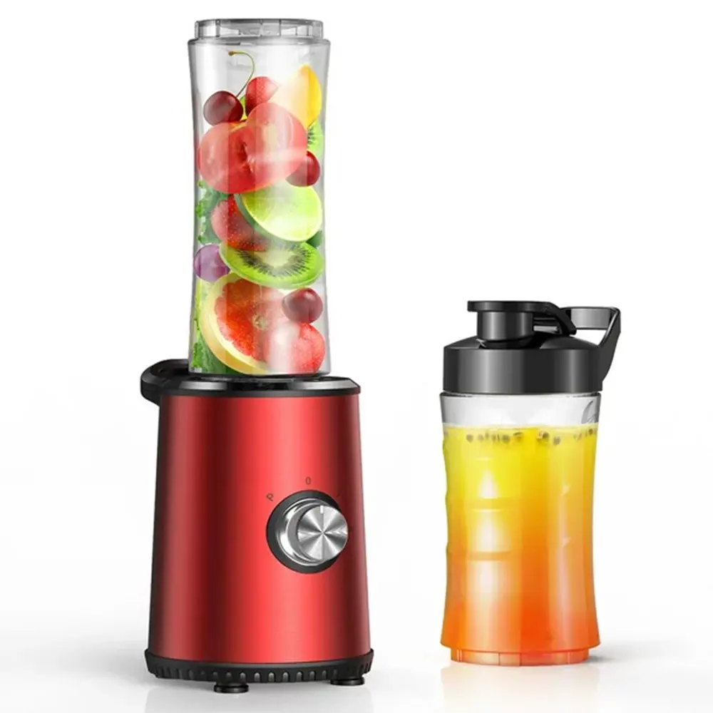 

Metal Storm Smoothie Blender with Free Portable Travel Bottles, Christmas Red