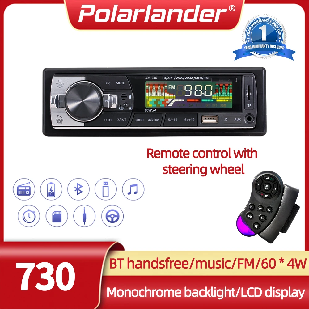 

Touch Screen Two USB Ports 12V Voice assistant 6.5 Inch FM Gesture Control 1 Din Bluetooth AUX Car Radio MP3 Colorful Display