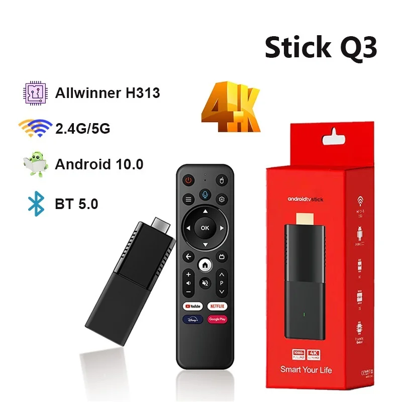 

Новинка Stick Q3 HDR Smart TV Stick Android TV 10 Allwinner H313 4K ATV HDR портативный приставка для телевизора 2,4G/Φ WIFI BT5.0 OTG VS X96S TX3