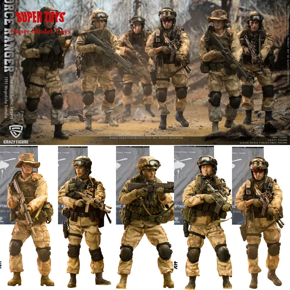 

Crazy Figure 1/12 Scale Collectible WWII U.S. Army On D-Day 6'' Solider Task Force Ranger Operation Gothic Serpent Action Figure