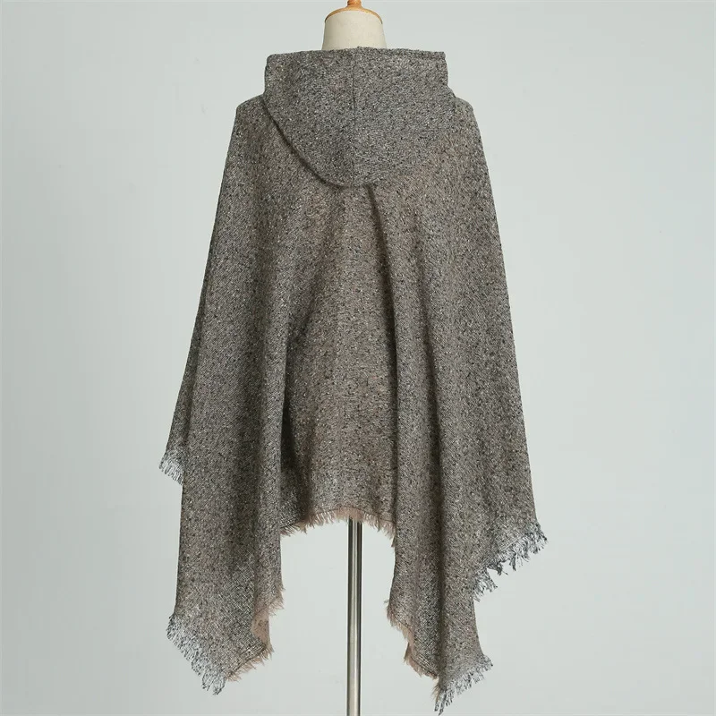 Женская кашемировая накидка с капюшоном цвет в ассортименте