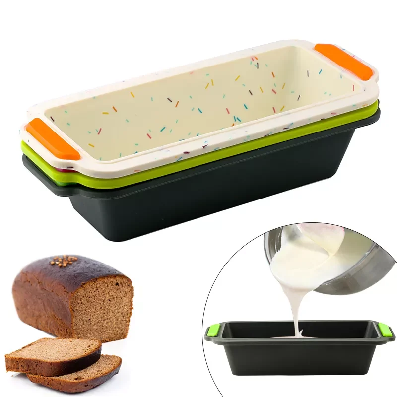 

Layered Cake Mold Round Shape Rectangular Silicone Bread Pan Toast Bread Mold Cake Tray Mould Non-stick Baking Tools
