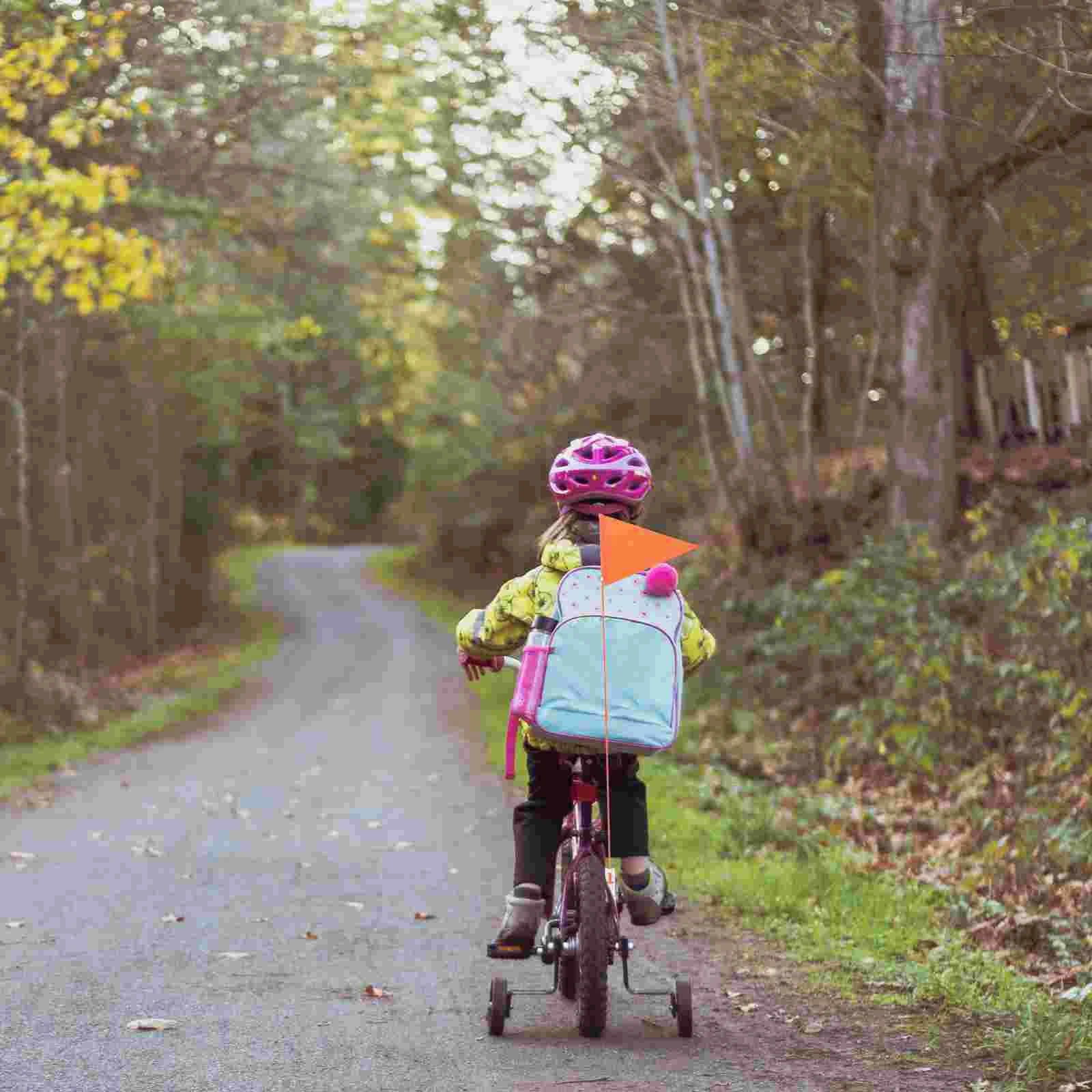 

5 Pcs Bike Accessories Kids Warning Safety Flag Cycling Bicicletas Para Niños Triangle Reflective Pennant Flags Portable