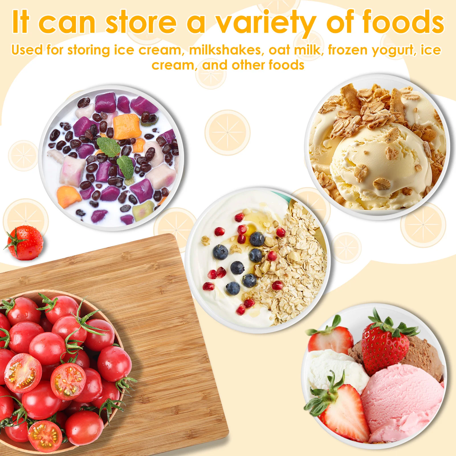 4 шт. силиконовые круглые чашки для мороженого 1 л