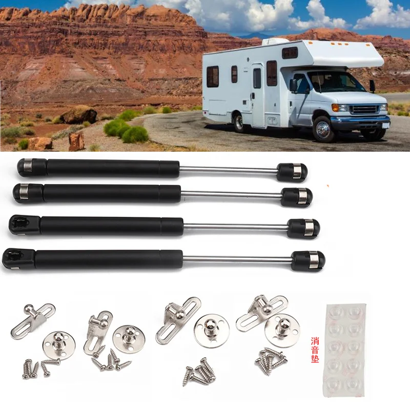 4 Packs 100N-22.5lb RV Gas Spring/trailer Gas Spring/support Rod/door Silencer Pad Rv Accessories Caravan Accessories Black