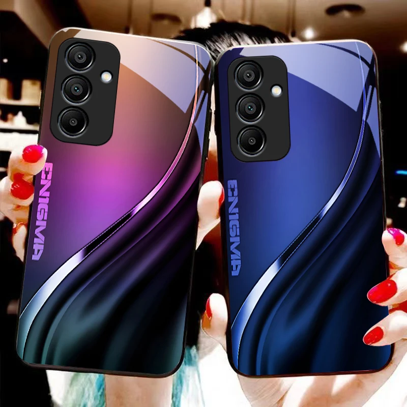 Фото Градиентная смесь серого цвета для Samsung A 20 30 A22 23 24 25 26 31 32 33 A34 35 42 50 51 52 53 54 55 56 A70 71 72 73 стеклянный чехол для телефона №2