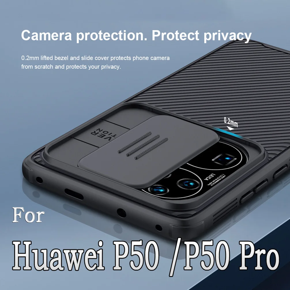 

For Huawei P50 Pro Case NILLKIN Camshield Pro Slide Lens Case Frosted Shield Back Shell For Huawei P50 Camera Cover