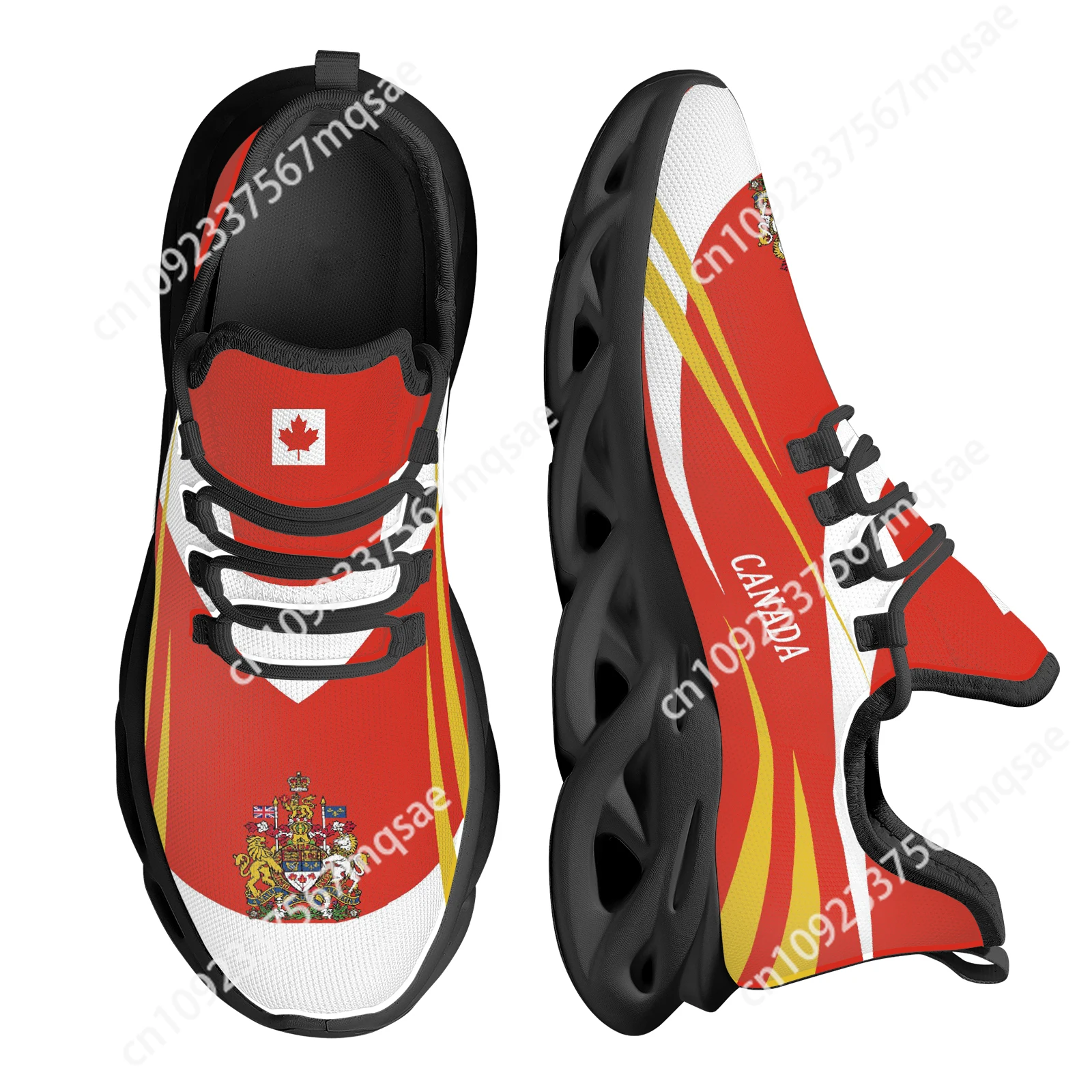 Канадские модные уличные туфли на плоской подошве с принтом национального флага