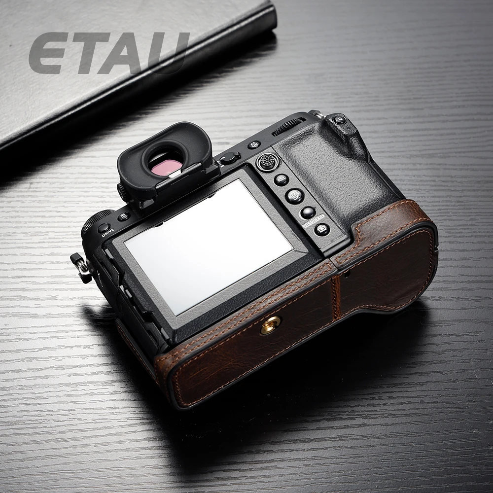 Чехол для Камеры ETAU GFX100S из натуральной кожи с ручкой полусумка Fujifilm GFX50SII боди |