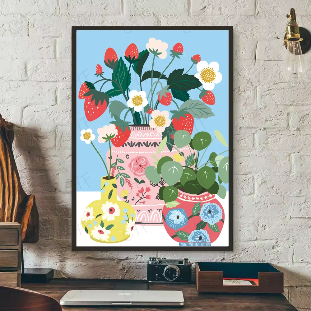 Настенная наклейка Botanical House Plants Boho Retro Vase