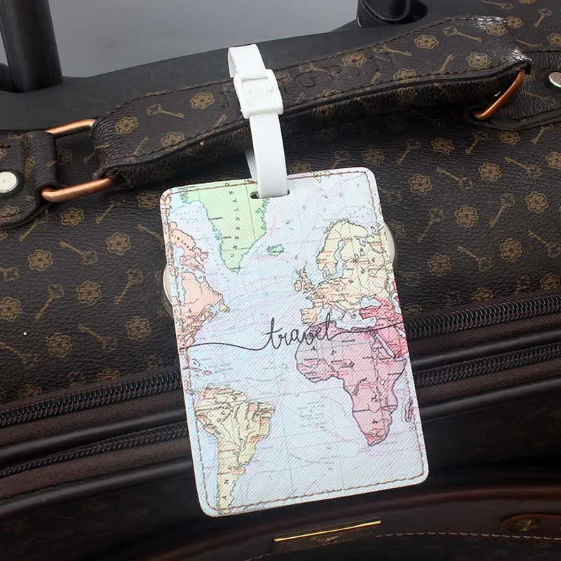 Creative Fashion Travel Accessories Luggage Tag PU Suitcase ID Addres Holder Baggage Boarding Tag Portable Label Luggage Tag