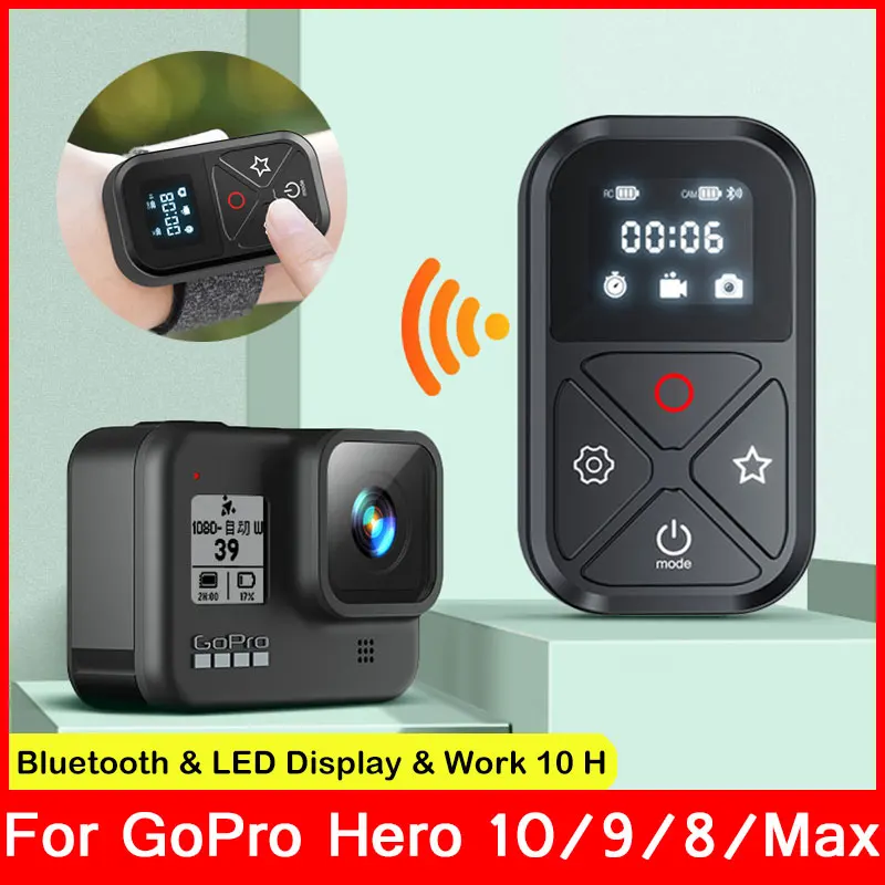 

80M Bluetooth Remote Controller For GoPro Hero 10 9 8 7 Black GoPro Max Smart WIFI Control Wrist Band Sports Camera Accessories