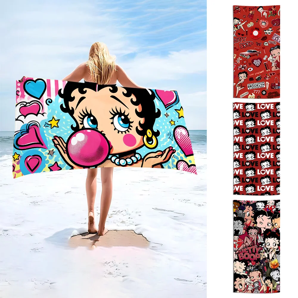 B-Bettys Boops аниме пляжное полотенце из микрофибры без песка быстросохнущие