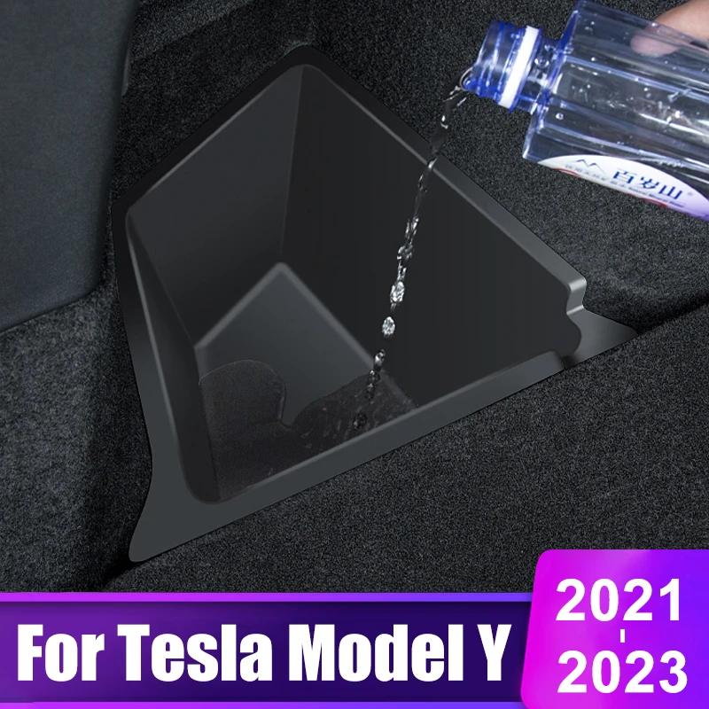 For Tesla Model Y 2021 2022 2023 Car Trunk Side Storage Box Hollow Organizer Mat Partition Board Stowing Tidying Box Accessories