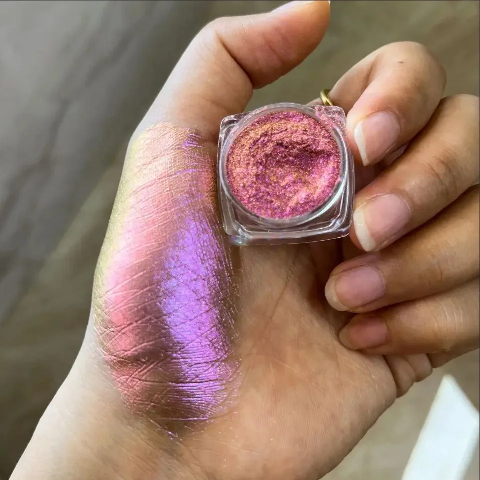 1 баночка лазерный хамелеон блестящий порошок для ногтей зеркальный эффект