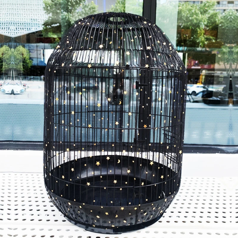 Cover Catcher Guard Net Cover Bird Nylon Mesh Airy Cage Soft Stretchy Skirt For Round Square Cages Parrot Accessories
