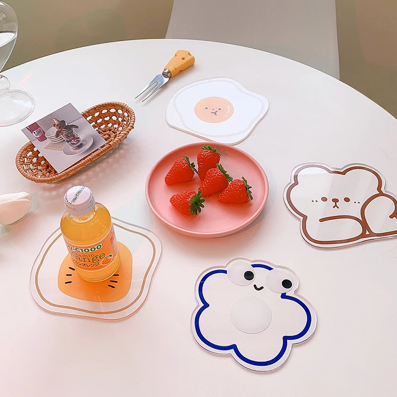 

Dining Table Decoration Shooting Props Transparent Irregular Decorative Plate Coaster Simple Stable Heat-resisting Mats Pads