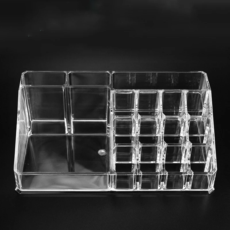 

Multiple Grid Transparent Makeup Organizer Storage Boxes Make Up Organizer Lipstick Holder Jewelry Box Display Stand