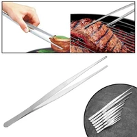 1 bbq tong food barbecue tongs anti acid anticorrosion no rust weak magnetism for bbq baking silver kitchen accessories