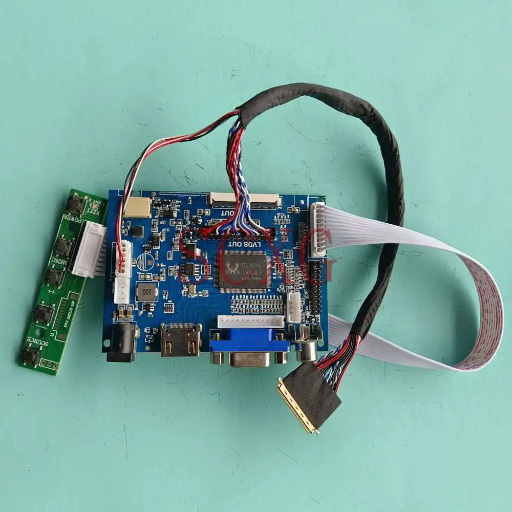 

Драйвер платы контроллера ЖК-экрана для B156HW02 V1, комплект «сделай сам», 1920*1080 LVDS 40 контактов 2AV + VGA + HDMI, совместим с 15,6"