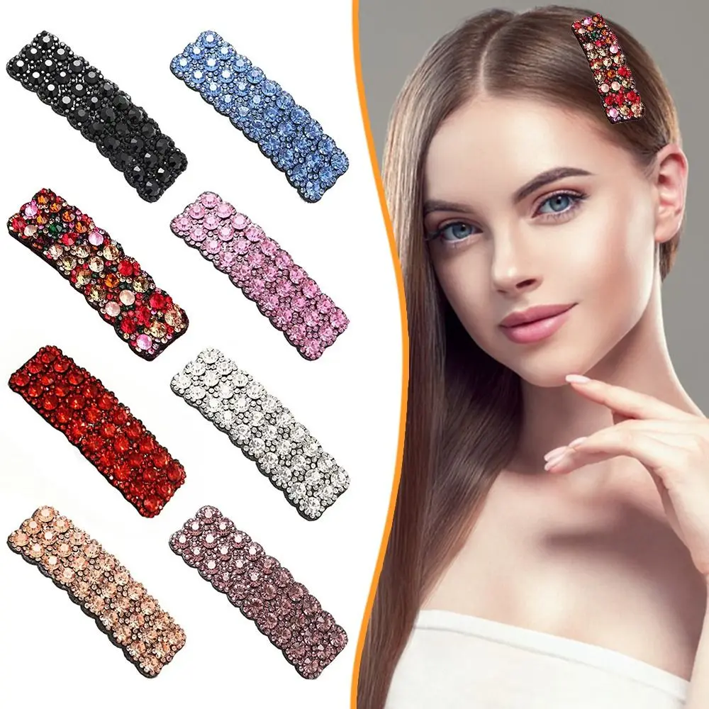 

Girls New Fashion for Women Girls for Daily Rectangular Hairpins Rhinestones Snap Hair Clips Barrettes Hair Accessories