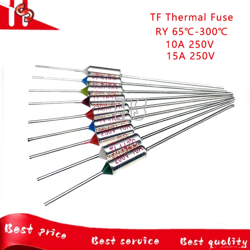 5PCS/LOT TF Thermal Fuse RY 65℃-300℃ Temperature Control Thermostat Switch 10A/ 250V 65C 95C 100C 105C 110C 113C 115C 300C