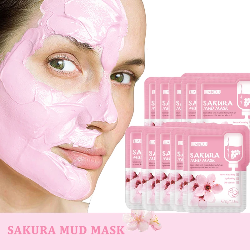 

10 Japan Sakura Blossom Mud Mask Whitening Moisturizing Anti-Aging Skin Care Oil-Control Brightening Pores Cleansing Facial Clay