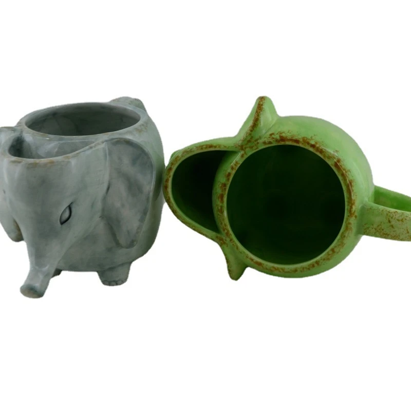 Креативная керамическая кружка в стиле ретро под старину виде слона Мультяшные