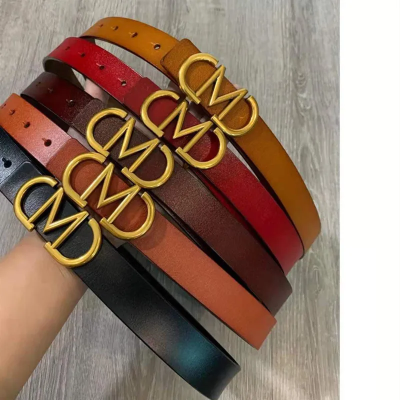 

Роскошный брендовый женский тонкий ремень, новинка 2022, ремень из чистой воловьей кожи с пряжкой M, модный ремень, Молодежный ремень для брюк