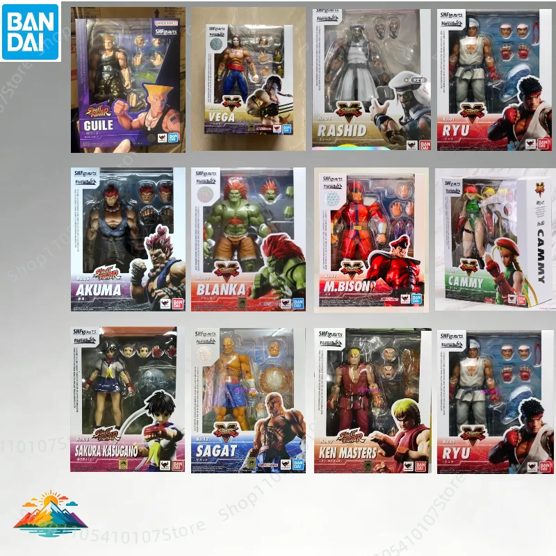 Фото В наличии: Коллекционные подвижные фигурки Bandai SHF Street Fighter 5 (Кен, Сакура, Вега, Сагат, Рю, Чун-Ли), аниме-модели, подарочная коллекция №1