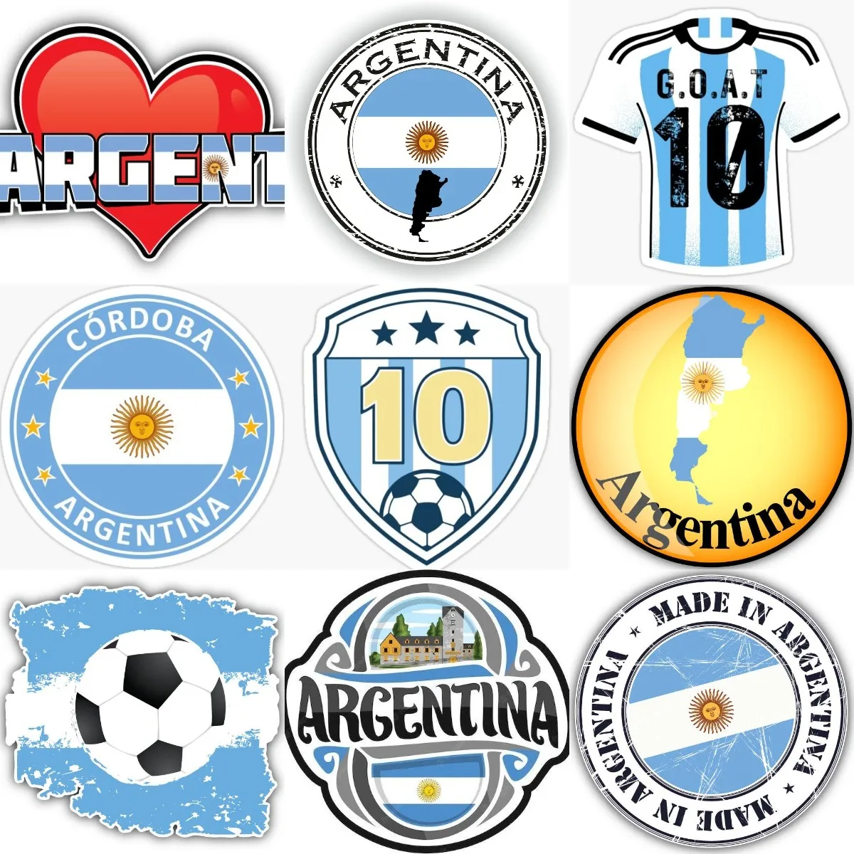 Карта флага Аргентины Национальная эмблема футбола креативная ПВХ наклейка для