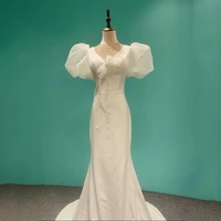 wedding dresses for women mermaid wedding dress backless small trailing wedding gown for bride 2022 chd20630