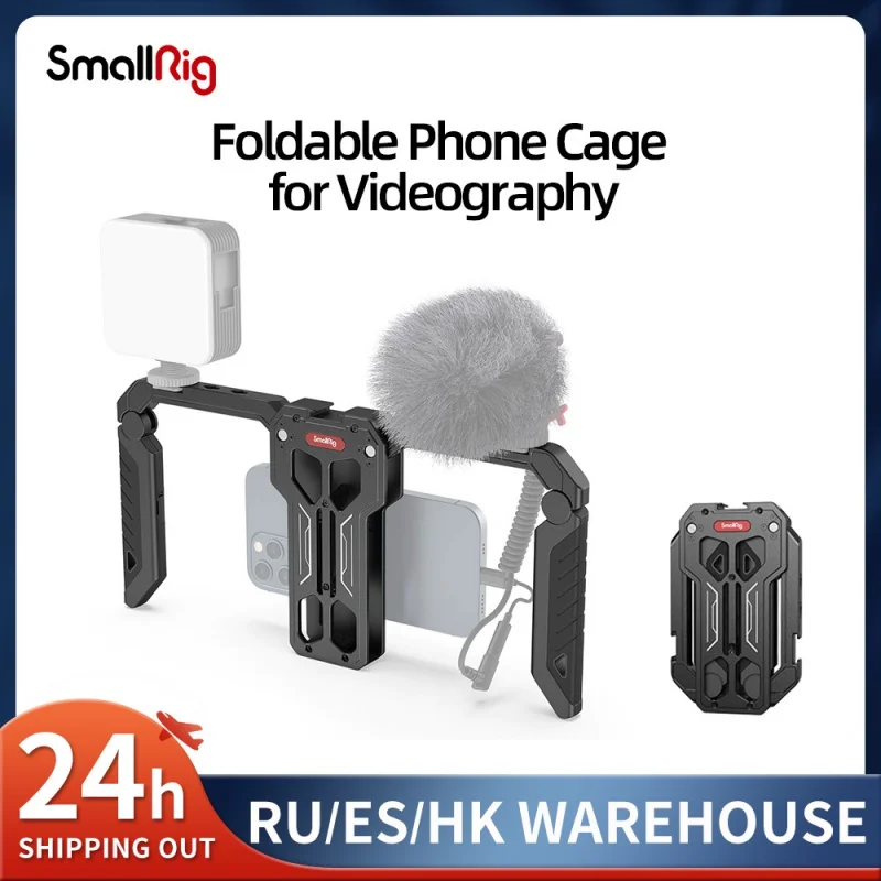 

SmallRig Universal SmartPhone Cage for Iphone 13 Pro/Pro Max With foldable handles Wireless controls Rig for Iphone 13/12 3111
