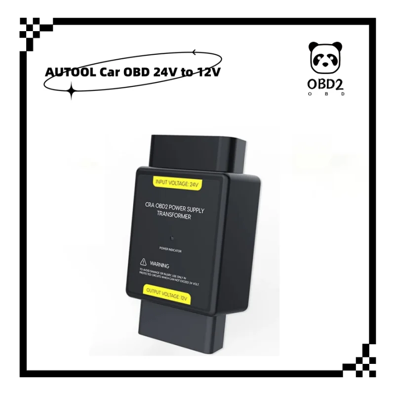 

Автомобильный адаптер AUTOOL OBD от 24 В до 12 В, понижающий преобразователь постоянного тока, регулятор напряжения, вход 24 В на выход 12 В, адаптер OBD, соединитель