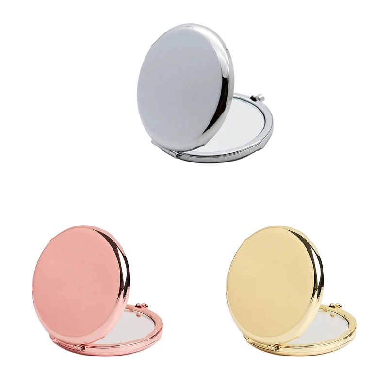 Pocket Compact Cosmetic Mirror for Women Girls Daily Use Delicate Golden