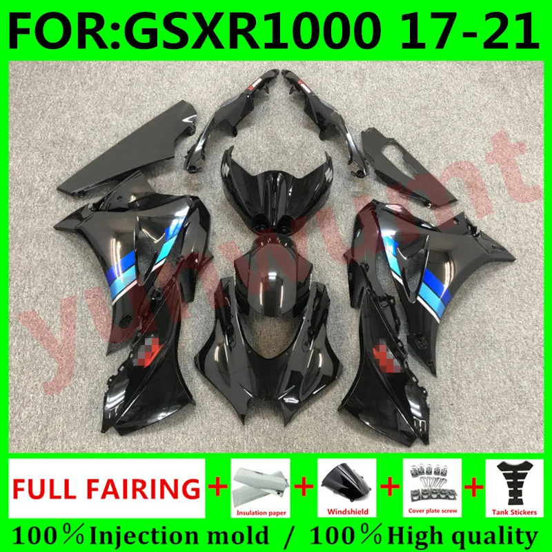 

New Motorcycle Whole Fairings Kit For SUZUKI GSX-R1000 17 18 19 20 21 GSXR1000 2017 - 2021 k17 fairing bodywork set blue black