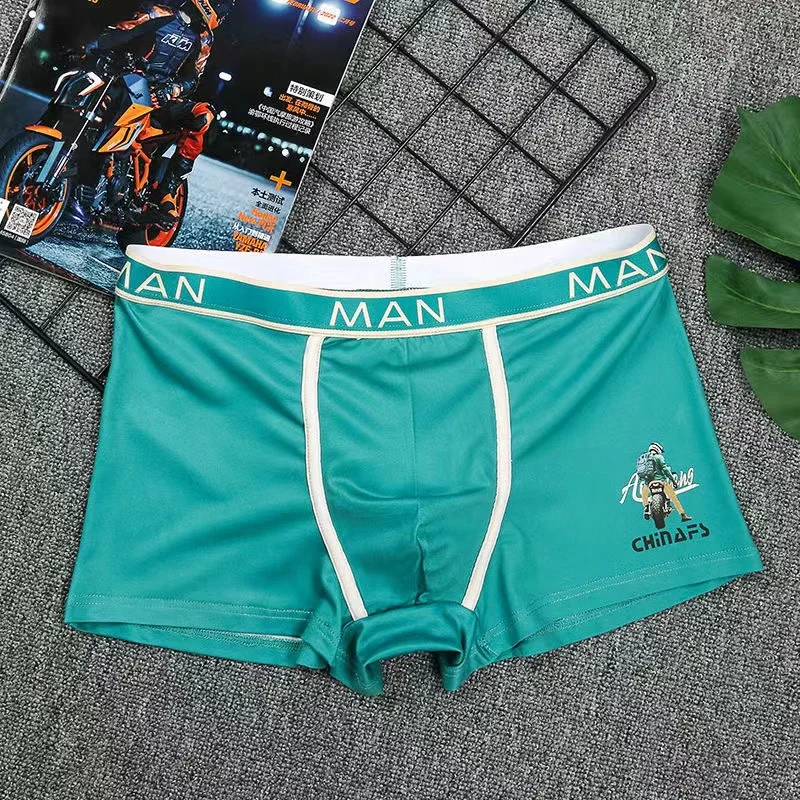 4pcs/Lot Ice Silk Men's Underwear Summer Men Shorts Cool Breathable Lightweight Antibacterial Boxer Panties Male Underpants