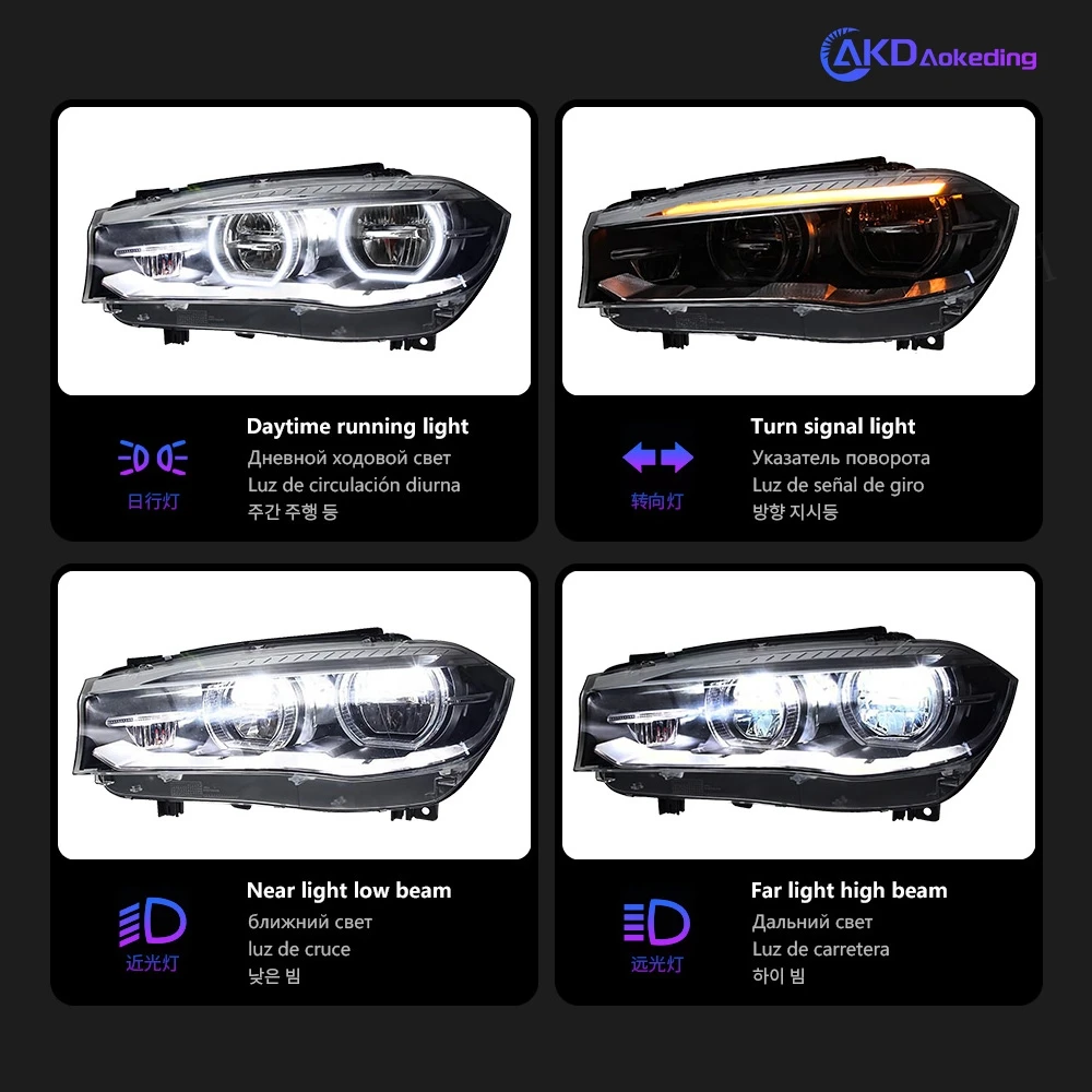 Фото Автомобиль для BMW X5 2014-2018 F15 фары Hella светодиодные биксеноновые лампы DRL противотуманные фары автомобильный аксессуар X6 F16 фара №4